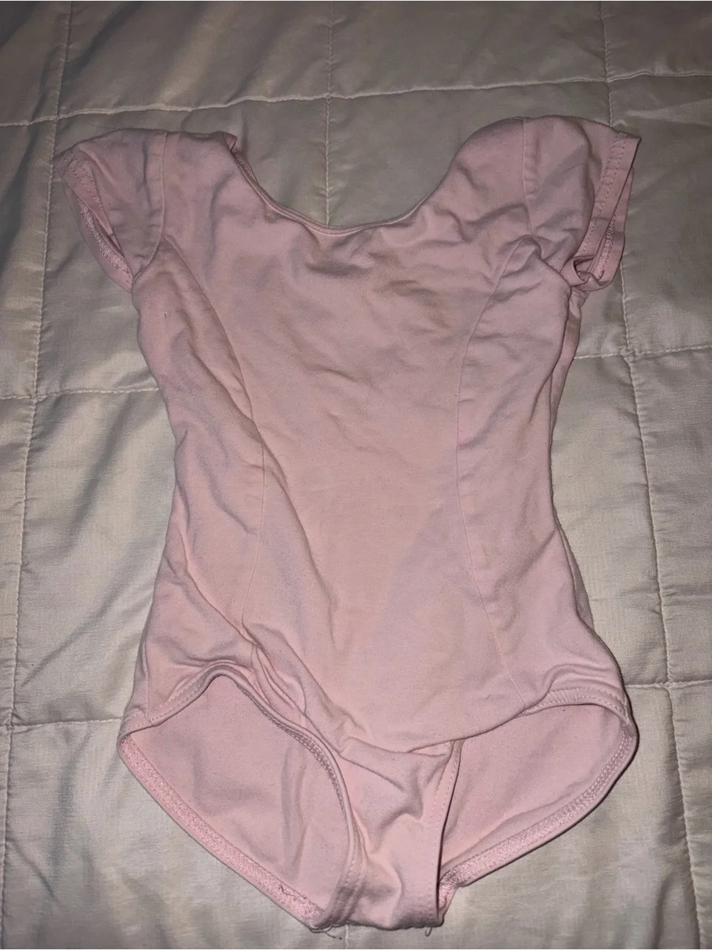 Girls Pink Short-Sleeve Dance Leotard